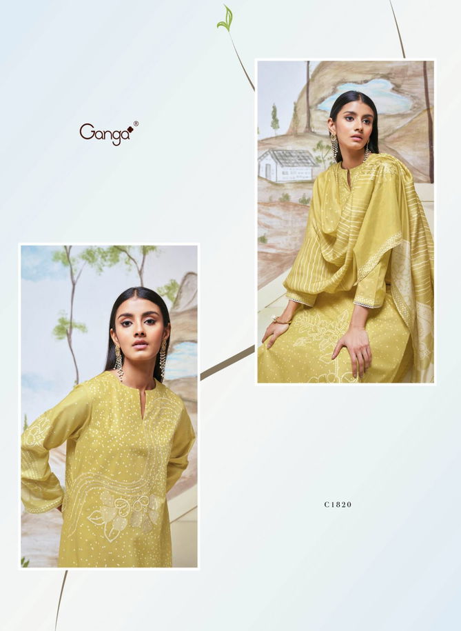 Hiba By Ganga Embroidery Premium Cotton Dress Material Wholesale Shop In Surat